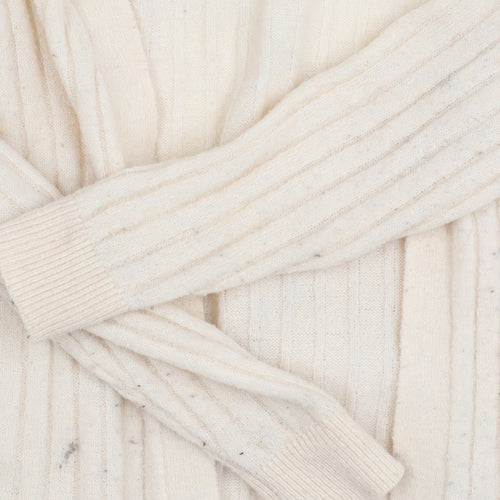 Y.A.S Women's Beige Open Front Cardigan Medium Long Sleeve Knit