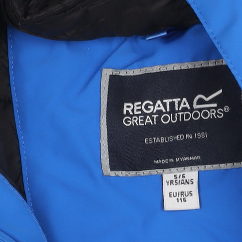 Regatta Boys' Blue Puffer Jacket 5-6 Yrs Hooded Winter