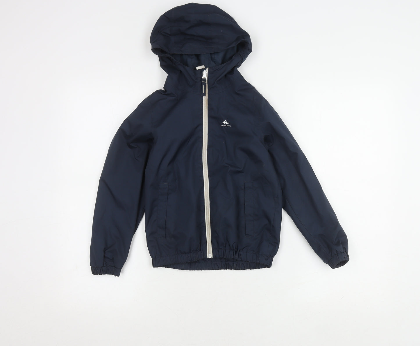 Decathlon Boys Blue Hooded Jacket 5-6Y Waterproof Casual