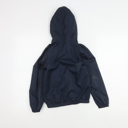 Decathlon Boys Blue Hooded Jacket 5-6Y Waterproof Casual