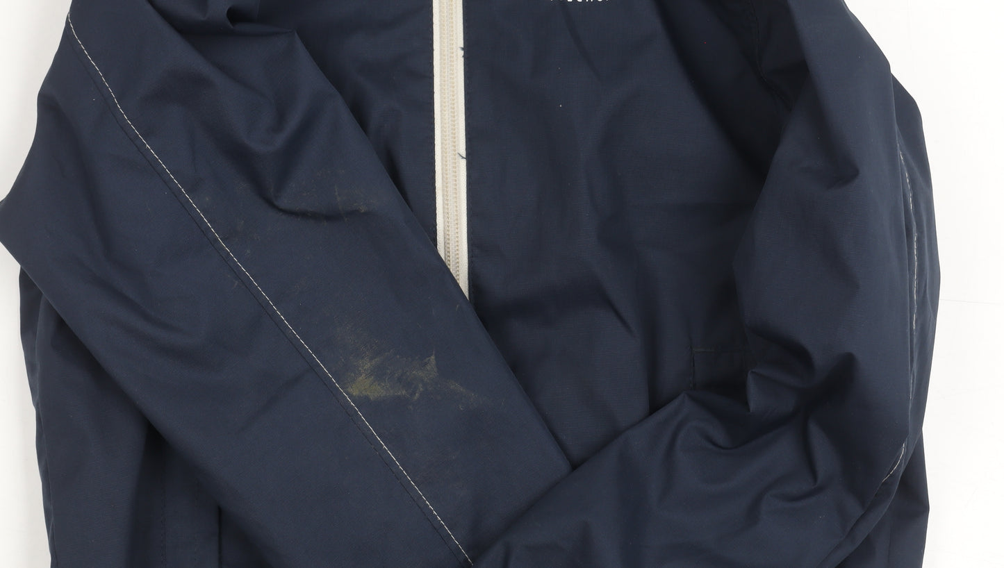 Decathlon Boys Blue Hooded Jacket 5-6Y Waterproof Casual