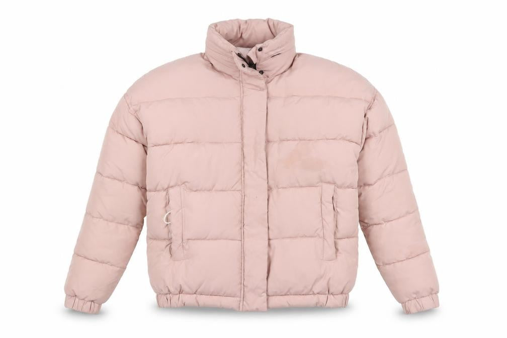 Front view of Light Before Dark Women's Pink XS Puffer Jacket