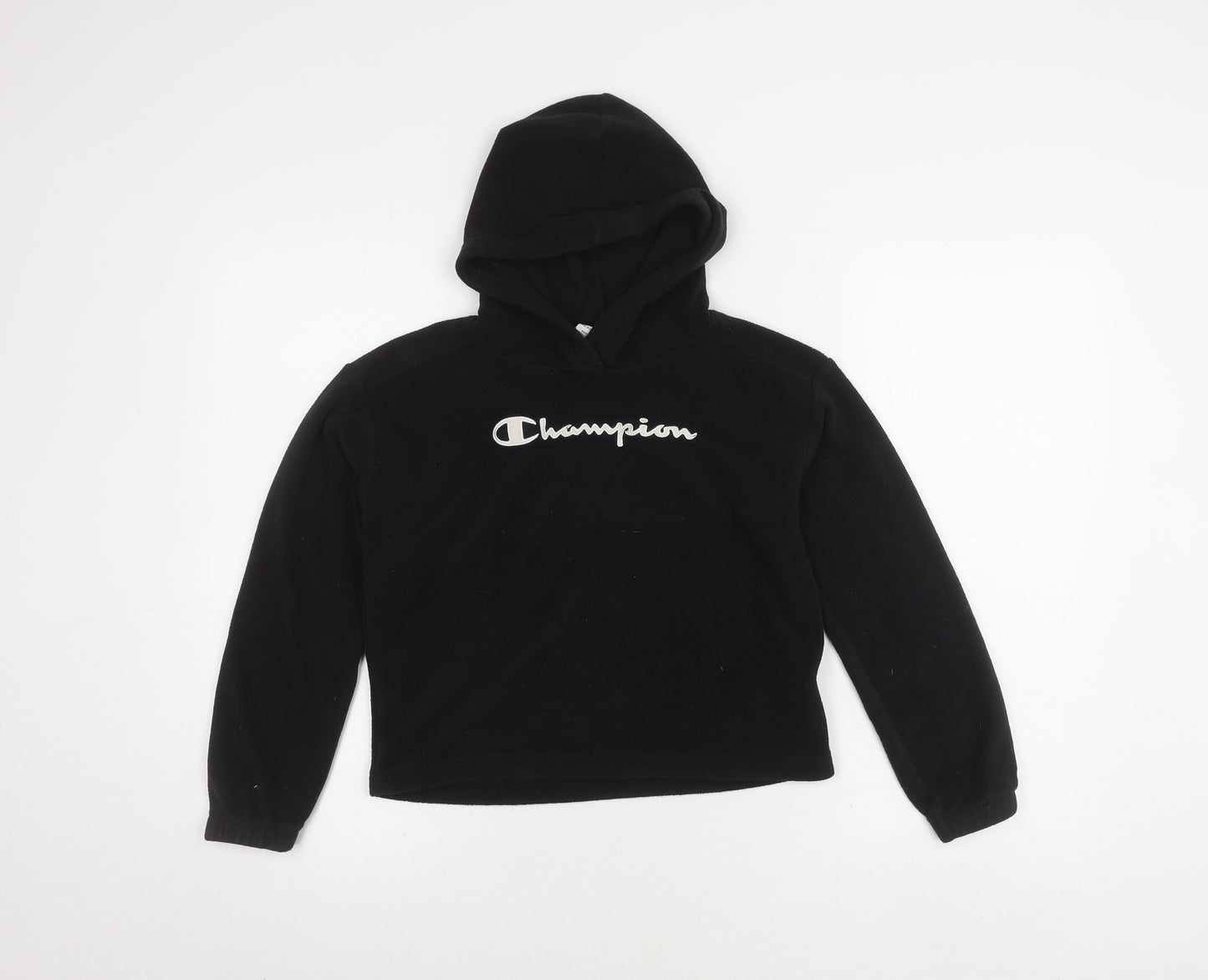 Champion Boys Black Hoodie, Size 9-10, Casual Fleece