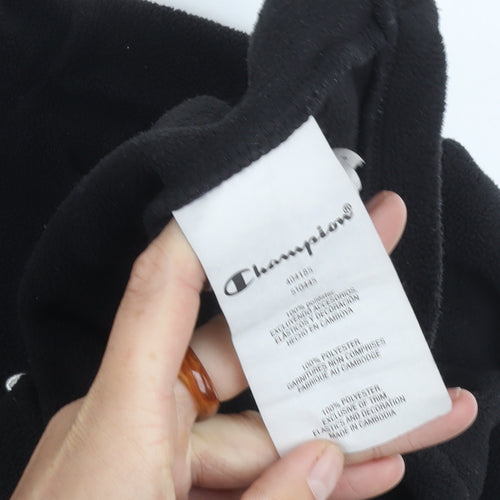 Champion Boys Black Hoodie, Size 9-10, Casual Fleece