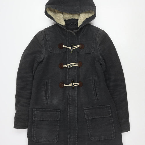 Boden Grey Hooded Toggle Coat Size 10 Women Casual