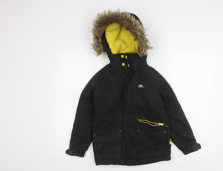 Trespass Boys Black Parka Coat 5-6 Years, Winter Hooded Jacket