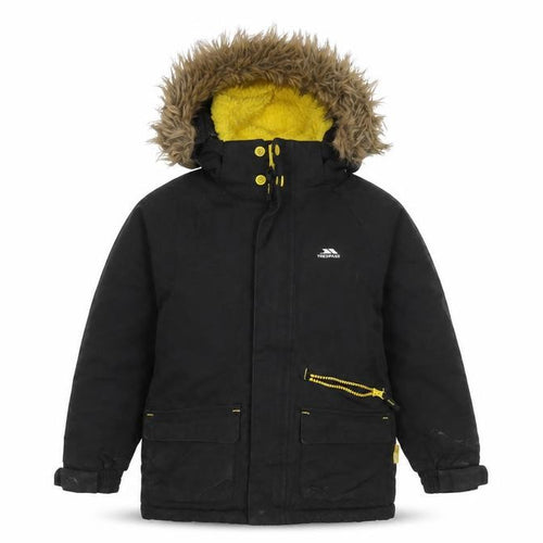 Trespass Boys Black Parka Coat 5-6 Years, Winter Hooded Jacket