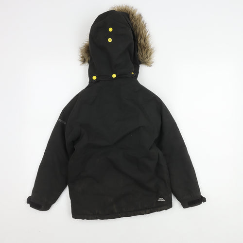 Trespass Boys Black Parka Coat 5-6 Years, Winter Hooded Jacket