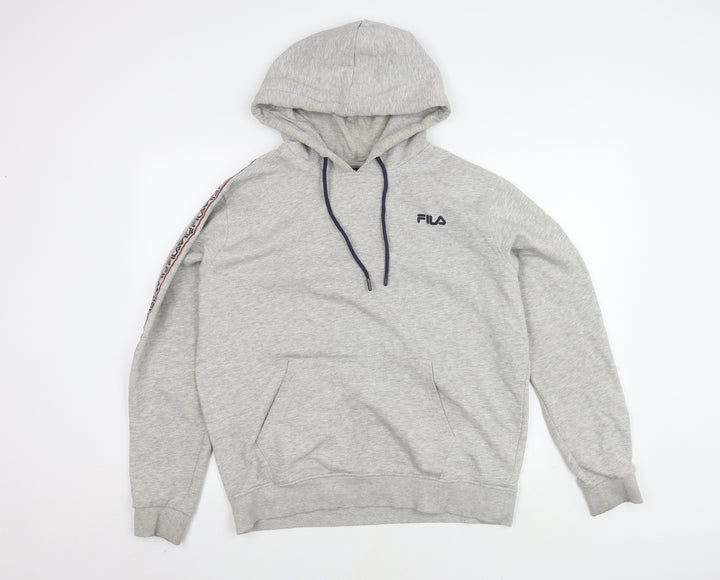Fila Men's Grey Pullover Hoodie, Large, Logo Design