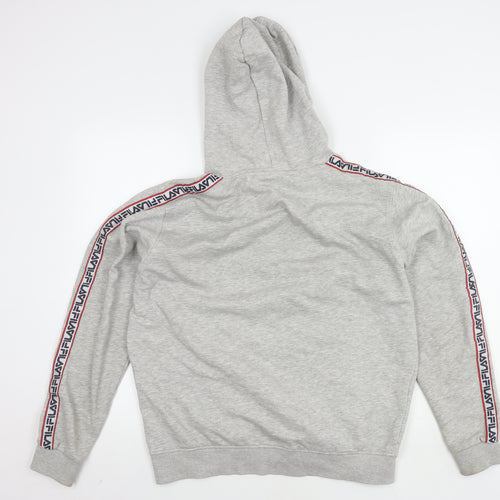 Fila Men's Grey Pullover Hoodie, Large, Logo Design