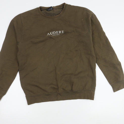 Audere Men’s Brown Logo Pullover Sweatshirt, Medium
