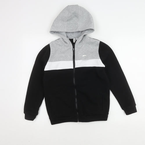 Slazenger Boys' Black Basic Jacket, Hooded, 11-12 Years