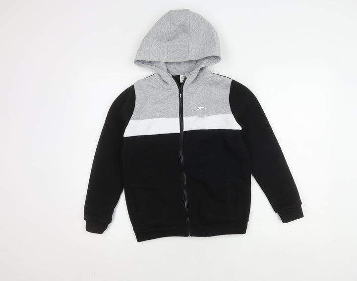 Slazenger Boys' Black Basic Jacket, Hooded, 11-12 Years