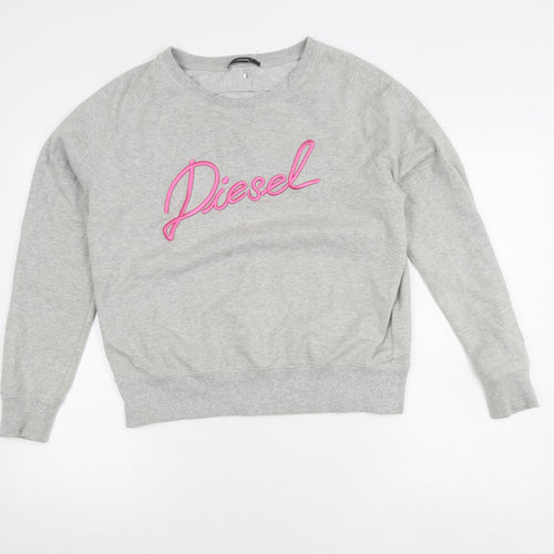 Diesel Women's Grey Pullover Sweatshirt, Size S