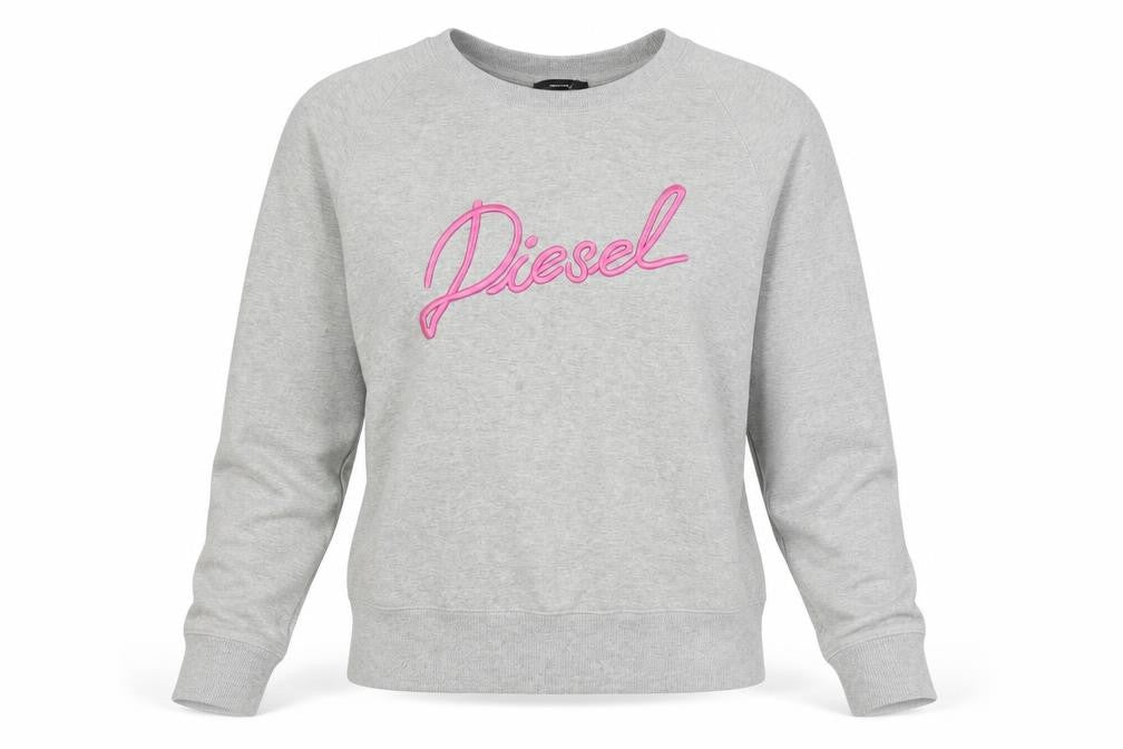 Front view of Diesel Women's Grey Pullover Sweatshirt, size S