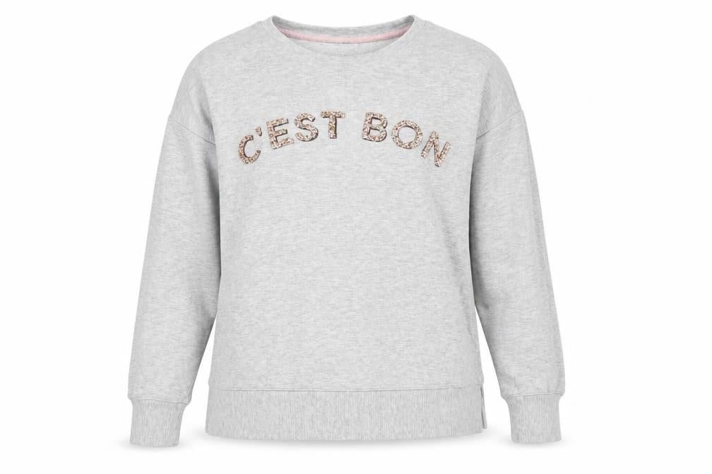 Front view of Oasis Women's Grey jumper, size L