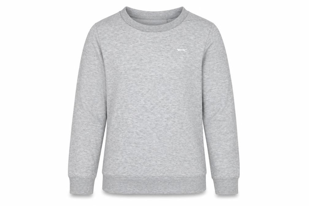 Front view of Slazenger boys’ grey sweatshirt, 13 years, lightweight pullover