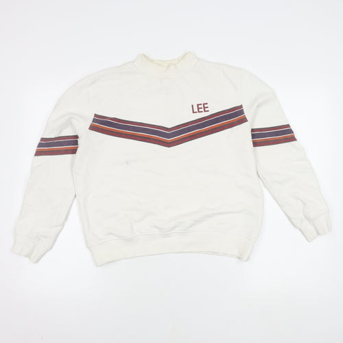 Lee Women's White Cotton Pullover Sweatshirt Size S