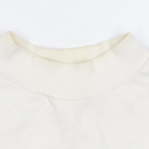 Lee Women's White Cotton Pullover Sweatshirt Size S