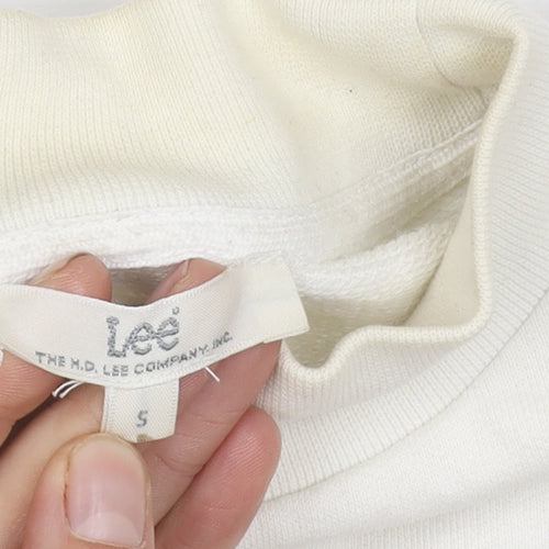 Lee Women's White Cotton Pullover Sweatshirt Size S
