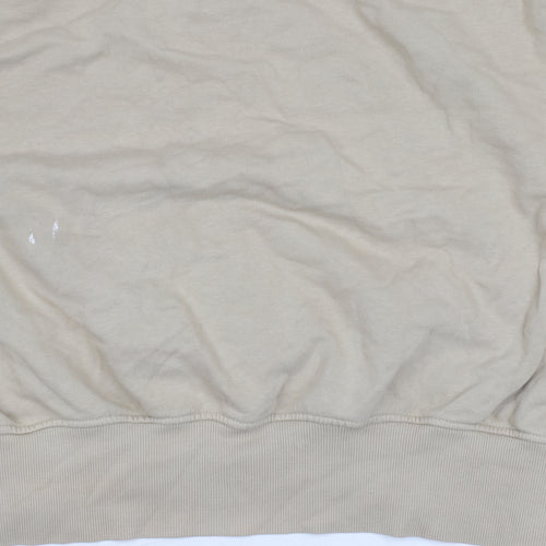 Collusion Women's Beige Cropped Crew Neck Jumper Size 12