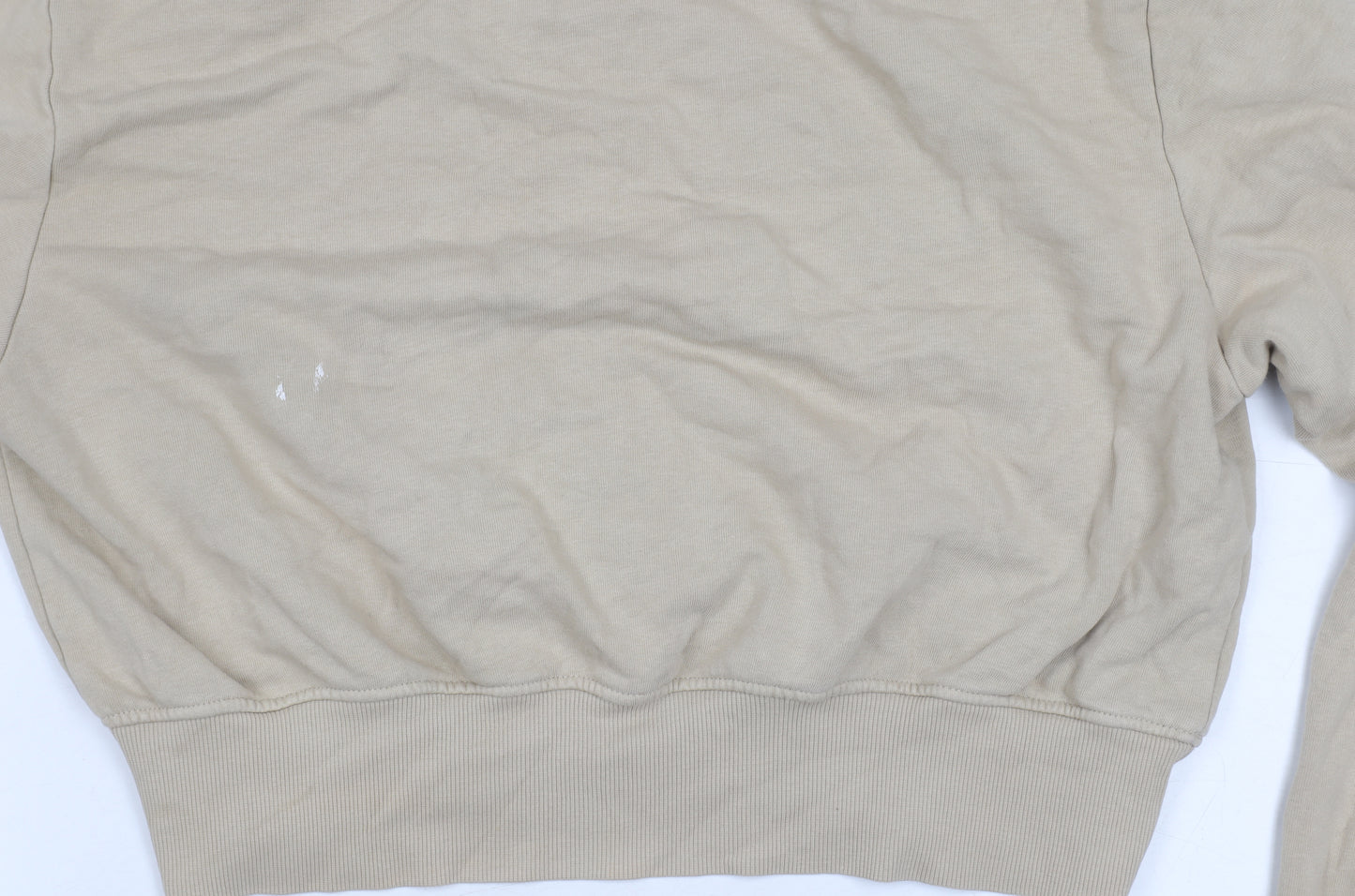 Collusion Women's Beige Cropped Crew Neck Jumper Size 12