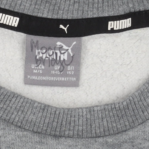 Puma Boys Grey Crew Neck Sweatshirt 11-12Y Pullover