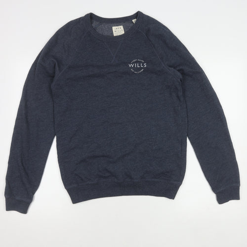 Jack Wills Blue Men's Sweatshirt S - Pullover, Logo, Crew Neck