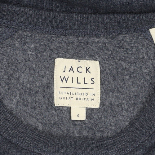 Jack Wills Blue Men's Sweatshirt S - Pullover, Logo, Crew Neck
