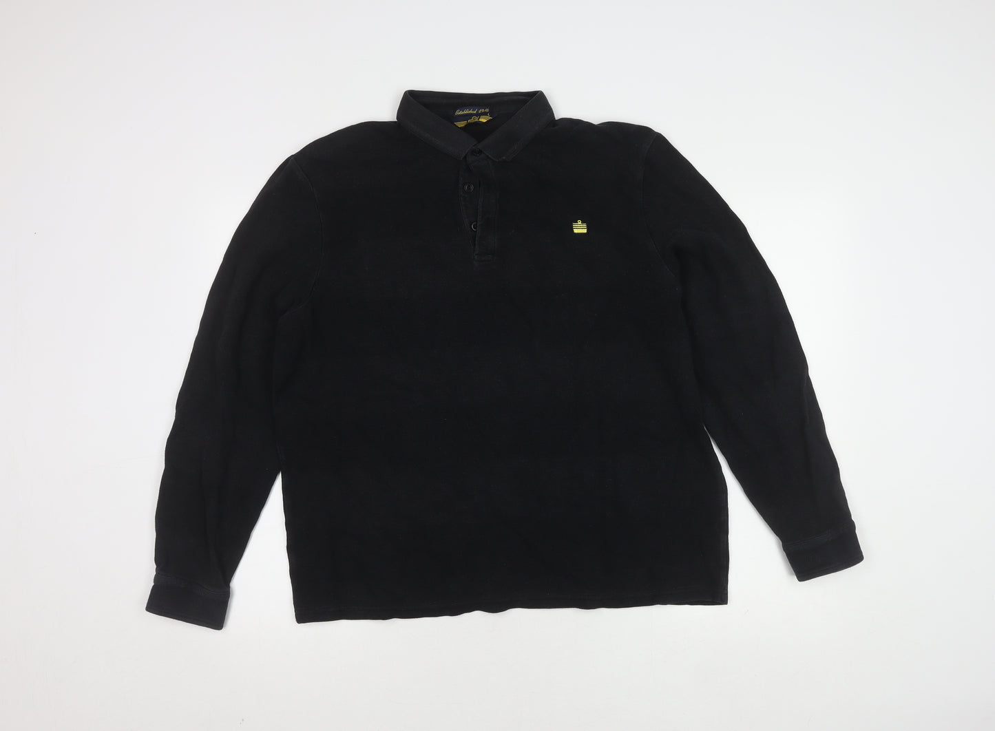 Admiral Men's Black Long Sleeve Polo Shirt L