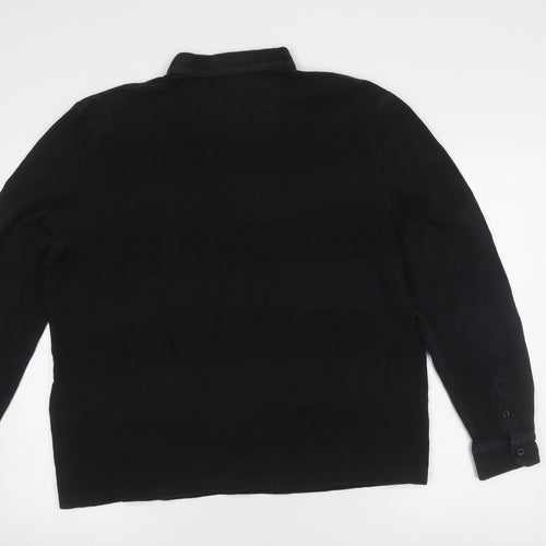 Admiral Men's Black Long Sleeve Polo Shirt L