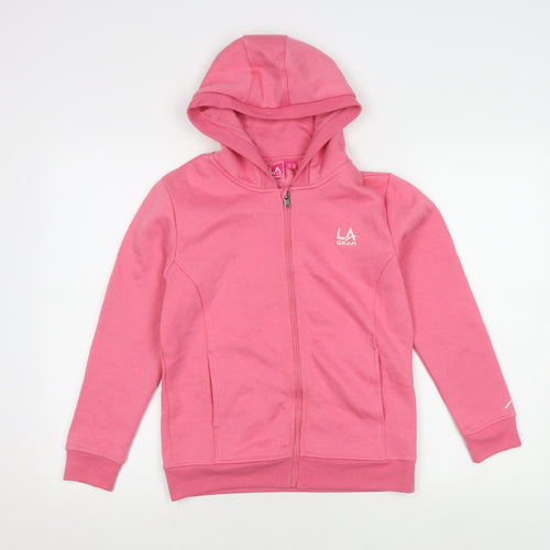 LA Gear Girls Pink Hooded Basic Jacket 13 Years