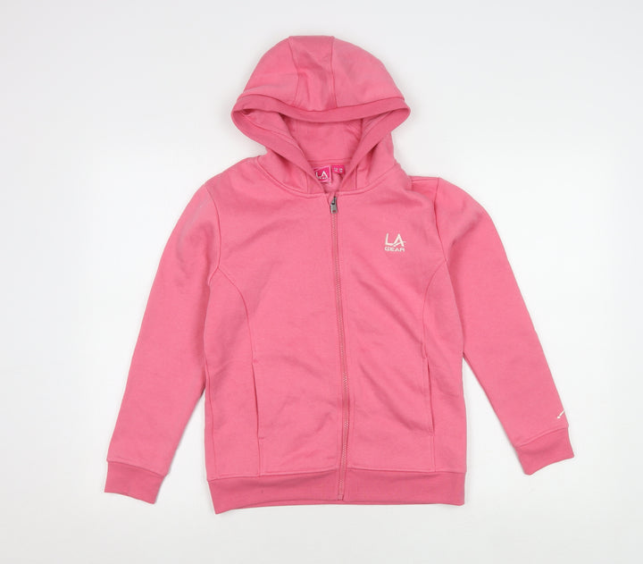 LA Gear Girls Pink Hooded Basic Jacket 13 Years