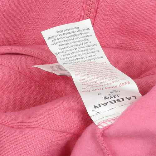 LA Gear Girls Pink Hooded Basic Jacket 13 Years
