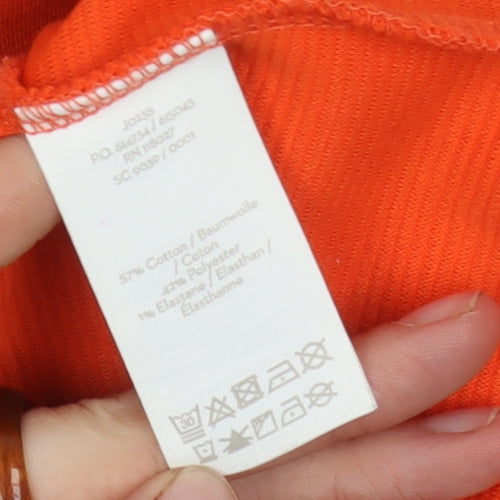 Boden Women's Orange Sheath Dress, Size 12, Knit V-Neck