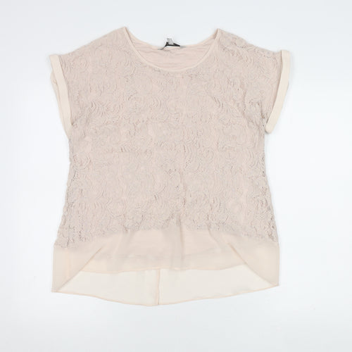 Coast Women Beige Lace Top Size 16