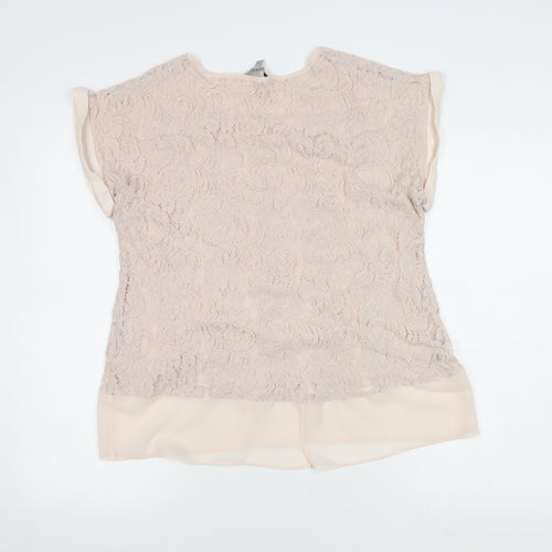 Coast Women Beige Lace Top Size 16