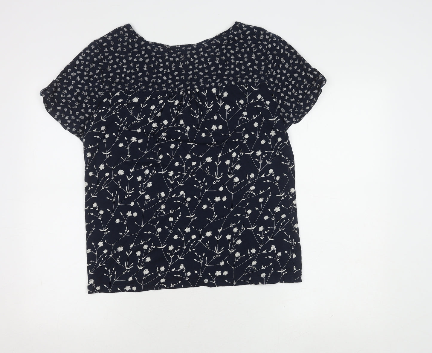 Beacon Cove Women's Blue Floral T-Shirt, Size 14