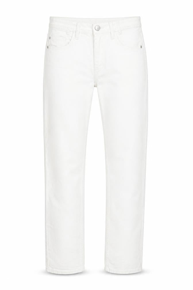Front view of s.Oliver Women's White Straight Jeans, size 36