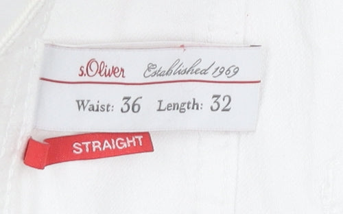 s.Oliver Women's White Straight Jeans Size 36