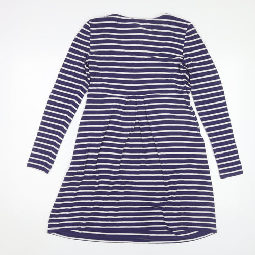 Joules Women's Blue Striped Long Sleeve Dress - Size 10