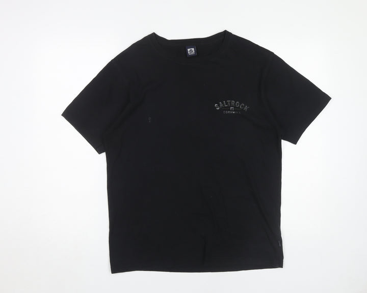 Saltrock Men's Black Graphic Print T-Shirt M