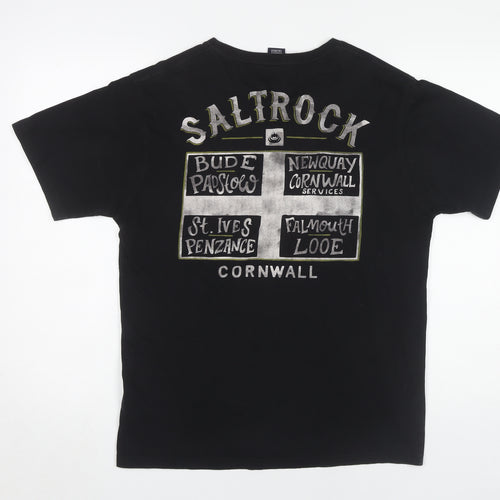 Saltrock Men's Black Graphic Print T-Shirt M