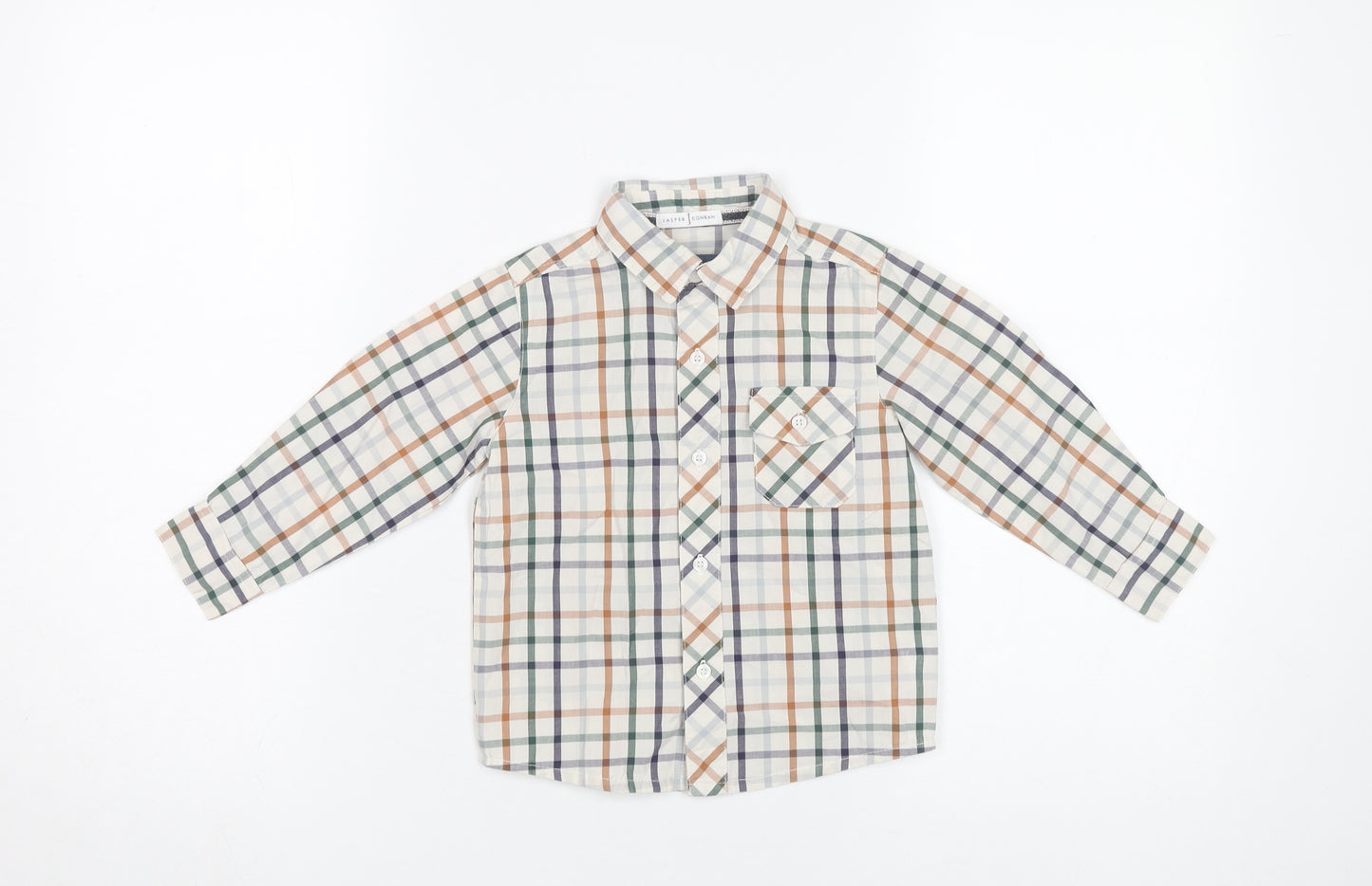 Jasper Conran Boys Multicoloured Check Button-Up Shirt 2-3Y