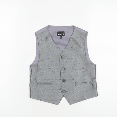 Thomas Nash Boys Grey Formal Waistcoat 5-6 Years Wedding Suit