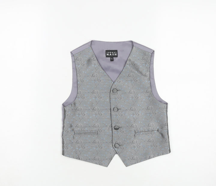 Thomas Nash Boys Grey Formal Waistcoat 5-6 Years Wedding Suit