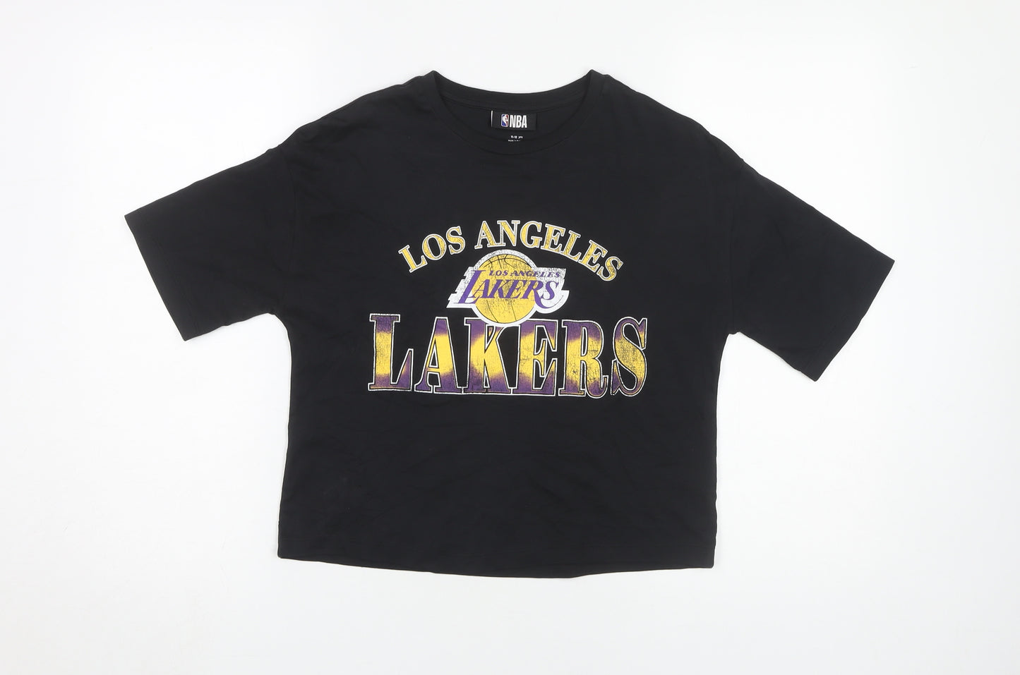 NBA Girls Black Basketball T-Shirt 11-12 Years Cropped Logo