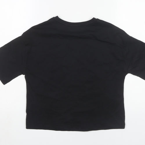 NBA Girls Black Basketball T-Shirt 11-12 Years Cropped Logo