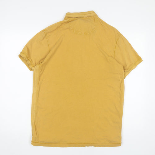 Mantaray Men's Yellow Polo Medium, Casual Cotton Shirt