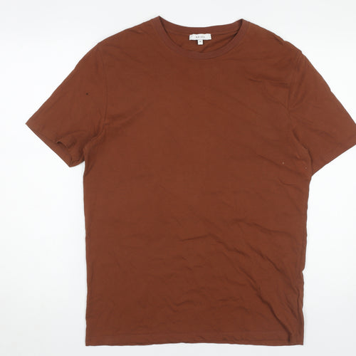 Reiss Men's Brown Cotton T-Shirt - Medium